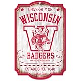 NCAA College Vault Wisconsin Badgers 11-by-17 Wood Sign