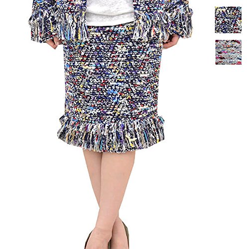 (コーヘン) Coohem HERRINGBONE TWEED S/K ヘリンボーン ツイード フリンジ スカート レディース