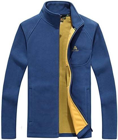 AFS JEEP Series Men 's Stand Collar Solid Color Plus Large Size Jacket (L, cailanse)