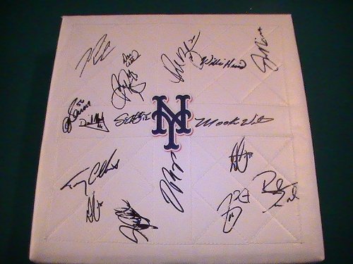 2010 NEW YORK METS TEAM SIGNED AUTOGRAPHED BASEBALL BASE JOSE REYES COA + PROOF PHOTO
