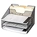 Desk File Organizer with 3-Tier Document Tray | Metal Desktop Paper Sorter Holder | Filing Organizer for Folders, Letters, Coupons, Notebooks, Receipts | Essential Desk Accessories for Home & Office
