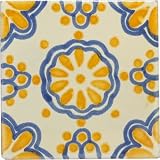 Mexican Tile - 4x4 Yellow Lace Talavera