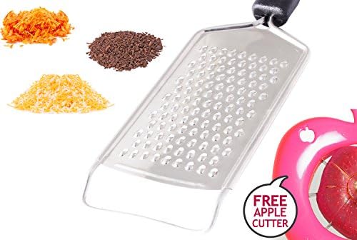 Microplane Grater Parmesan Cheese Version with Free Apple Slicer - A Stainless Steel Cheese Grater for Vegetables, Fruit and Nutmeg!