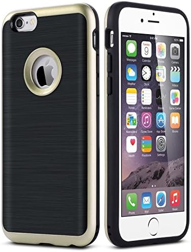 iPhone 6 Case, iPhone 6S Case, Bumper Defender Hard Dual Layer Thin Armor Soft TPU Interior Silicone Heavy Duty Solid PC Back Shock Absorbing Scratch Resistant Hybrid Dual Layer Slim Cover Apple