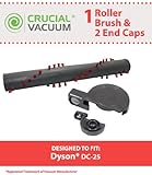 1 Dyson DC25 Brushroll & 2 End Caps, Part # 917391-01, 914123-01, Designed & Engineered by Crucial Vacuum