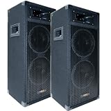 Produkt-Bild: 2x 500W DJ PARTY LAUTSPRECHER BOXEN Paar - doppel 8" Bass - E-Lektron PW220