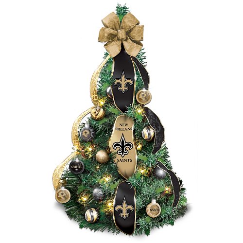 New Orleans Saints Spirit Of Champions Pre-Lit Christmas Tree by The Bradford Exchange