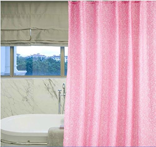 Modern Pink Thickened Polyester Shower Curtain, Fashion Bathroom Accessory, Waterproof and Mildewproof Shower Curtian, 72 x 87 inches (180 x220cm)