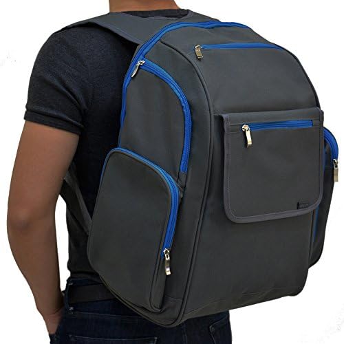 RLB X-Large Multi-Purpose Travel Diaper Backpack with Changing Pad (Iron Blue)