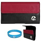 Red & Black Portola Executive Leather Holster Carrying Case with Fixed Belt ....