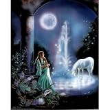 Gina Femrite Moonlit Garden Unicorn Art Print POSTER - 13x19