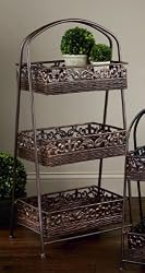 3-Tier Square 38"H Rattan Basket Display Stand
