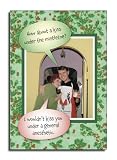 Under Mistletoe - Box of of 12 Risque Stripey Jumper Christmas Cards & Envelopes