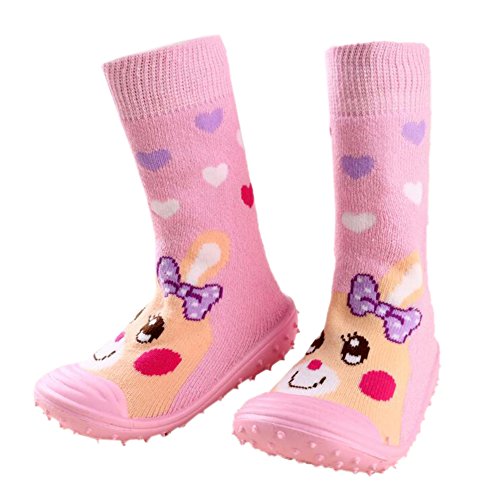 FireFrog Infant Baby Cartoon Patterned Soft Rubber Bottom Anti-slip Floor Socks Boots