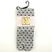 Asanoha Tabi Fashion Midcalf Socks with 7 Inch Cuff, White with Black Lines