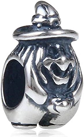 Halloween Witch Charm Antique 925 Sterling Silver Bead for European Holiday Bracelet