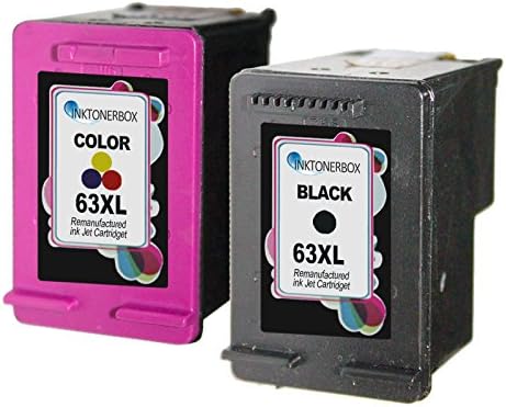 InkTonerBox Remanufactured HP 63 XL 1 Black 1 Tri-color Ink Cartridges Show Ink level For HP DeskJet 1110 1112 2130 ENVY 4520 4512