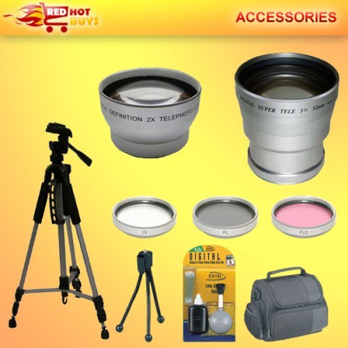 ULTIMATE 10PC LENS SET FOR CANON VIXIA HV30 HV20 HG10 INCLUDES 3X TELEPHOTO LENS WIDE LENS