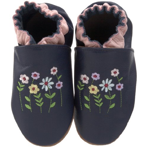 Robeez Soft Soles Kids' Stemmed Flowers Crib Shoe,Navy,12-18 Months (4.5-6 M US Toddler)