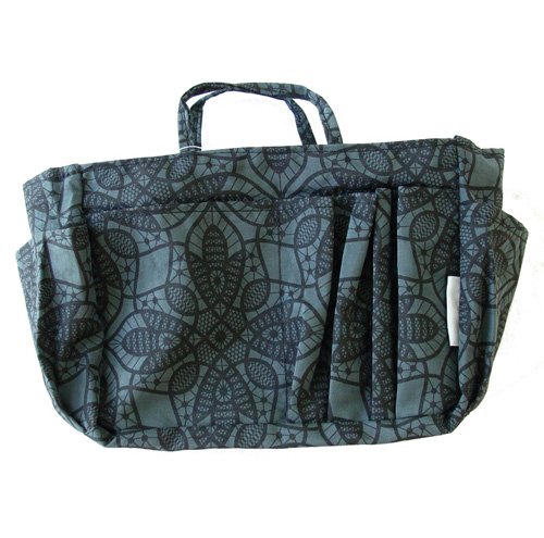 The Plaid Purse Bag Organizer – Black Flowers