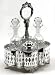 Glass Cruet Set with Metal Stand