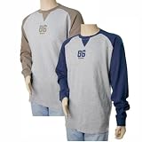 BUM Equipment Grey Athletic Baseball Shirt w/Color Sleeves