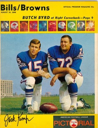 Jack Kemp Autographed/Hand Signed Bills / Browns Official Program Magazine August 30, 1968 (James Sp