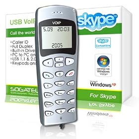 Sogatel - VISTA XP Skype compatible VoIP phone with LCD screen (Silver)