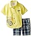 Calvin Klein Baby-Boys Infant Yellow Shirt with Plaid Shorts