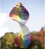 Laser-Cut Steel Rainbow Spiral Wind Spinner Mobile