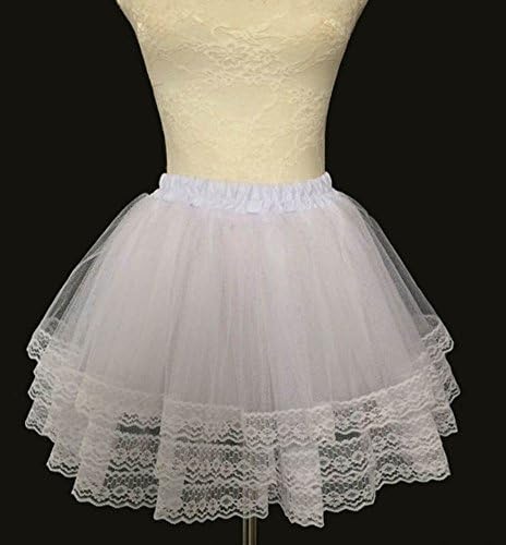 Bridal Ballet Cos Lolita Hoopless Lace Short Crinoline Petticoats Slips Underskirt