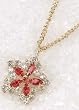 Pack of 4 Christmas Jewelry Holiday Poinsettia Pendant Necklaces 18"