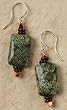 Serpentine and Copper Bead Earrings - Current Stock Is Darker and More Solid