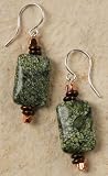 Serpentine and Copper Bead Earrings