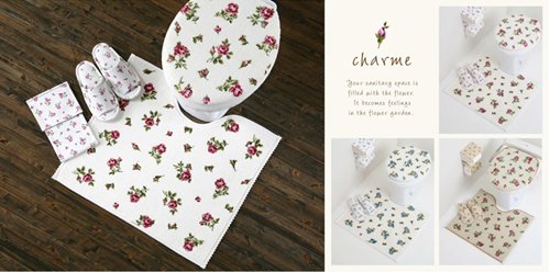 【charmeシャルメ】トイレタリー3点セット【ロングトイレマット80×65cm フタカバー 便座カバー】新生活・インテリア・トイレタリー・便座シート･結婚祝・新築祝・ギフト アイボリー普通O型タイプ