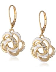 Anne Klein "In Full Bloom" Gold-Tone Floral Drop Earrings
