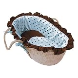 Hoohobbers Doll Moses Basket, Dots Green
