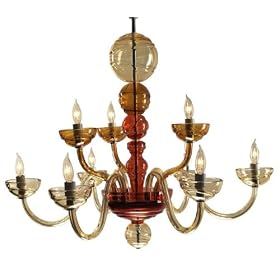 Waterford Crystal Cosmic Chandelier 9 Arm - Spicy Amber by