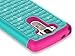 LG G Stylo Case, RANZ® Hot Pink/Teal Spot Diamond Studded Bling Crystal Rhinestone Dual Layer Hybrid Cover Silicone Rubber Skin Hard Case For LG G Stylo (LS770)
