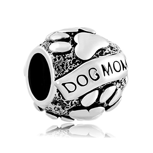 LuckyJewelry Dog Mom Paw Print Animal Charms Beads On Sale Fit Pandora Jewelry Bracelet