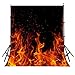 LYLYCTY Raging Dancing Fire Photography Backdrops 5x7ft Black Background for Picture Photo Studio Props dw225