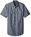 Van Heusen Men's Big and Tall Short Sleeve Indigo Faux Denim Dobby Shirt