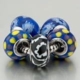 Pugster 5 Black Blue Dots Pandora Beads Bracelets