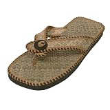 Journee Collection Square Coconut Button Bamboo Sandals
