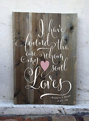 I have found the one whom my soul loves, aged wood sandwich board