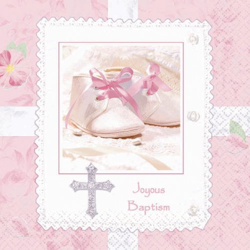 Tiny Blessing Pink Baptism Lunch Napkins (16 count)