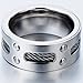COOLSTEELANDBEYOND Man’s Stainless Steel Ring Wedding Band with Steel Cables and Screws 10mm(20a)