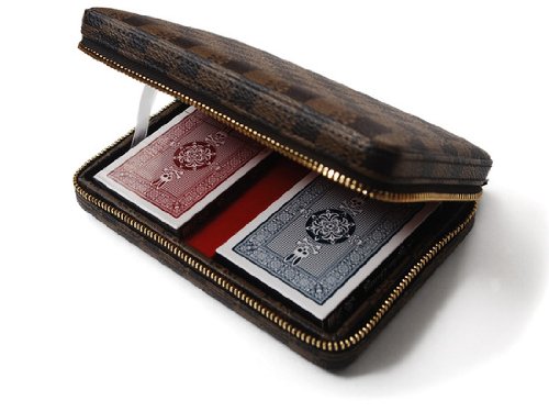 psycho bunny robert godley playing card set brown leather case cheap price
