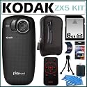 Kodak PlaySport Zx5 HD Waterproof Pocket Video Camera in Black + Accessory Kit