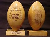 Michigan Wolverines NCAA Football National Championship Wooden Football NCAA College Athletics